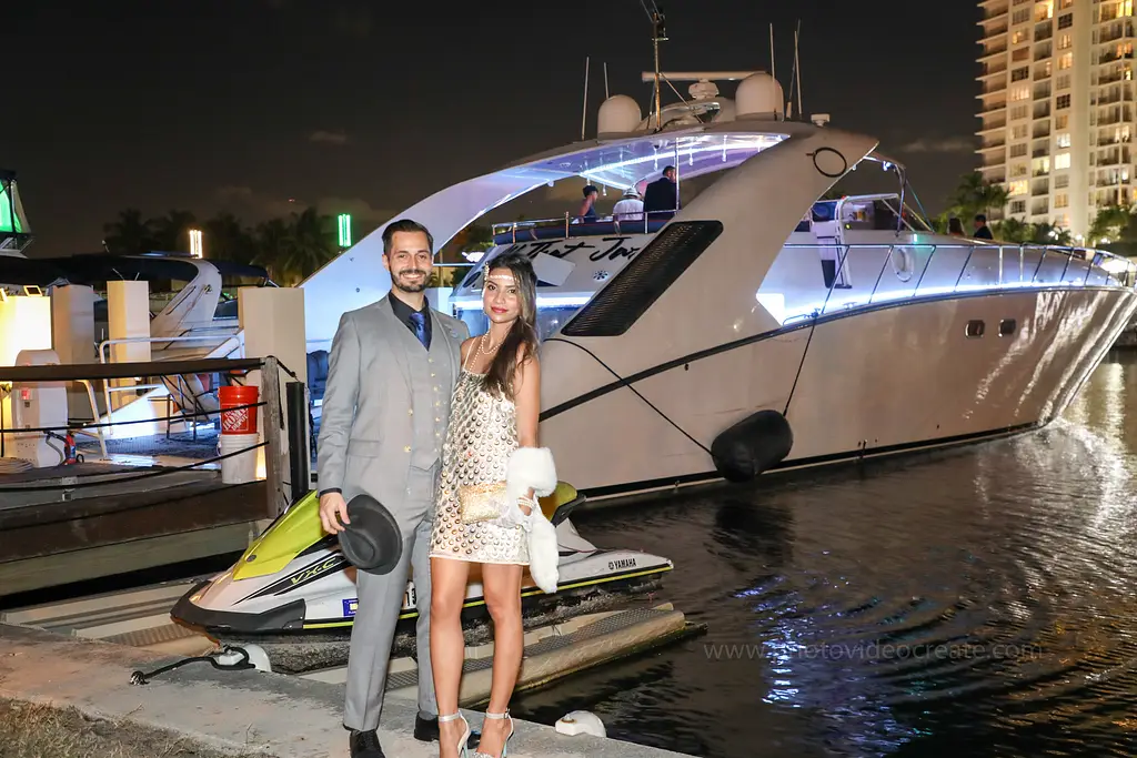 Miami yacht influencer photoshoot